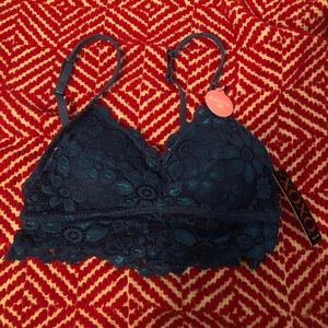 NWT blue lace bra with pads